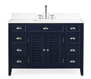 46.5 Inch Benton Collection Navy Blue Zapate Bathroom Sink Vanity