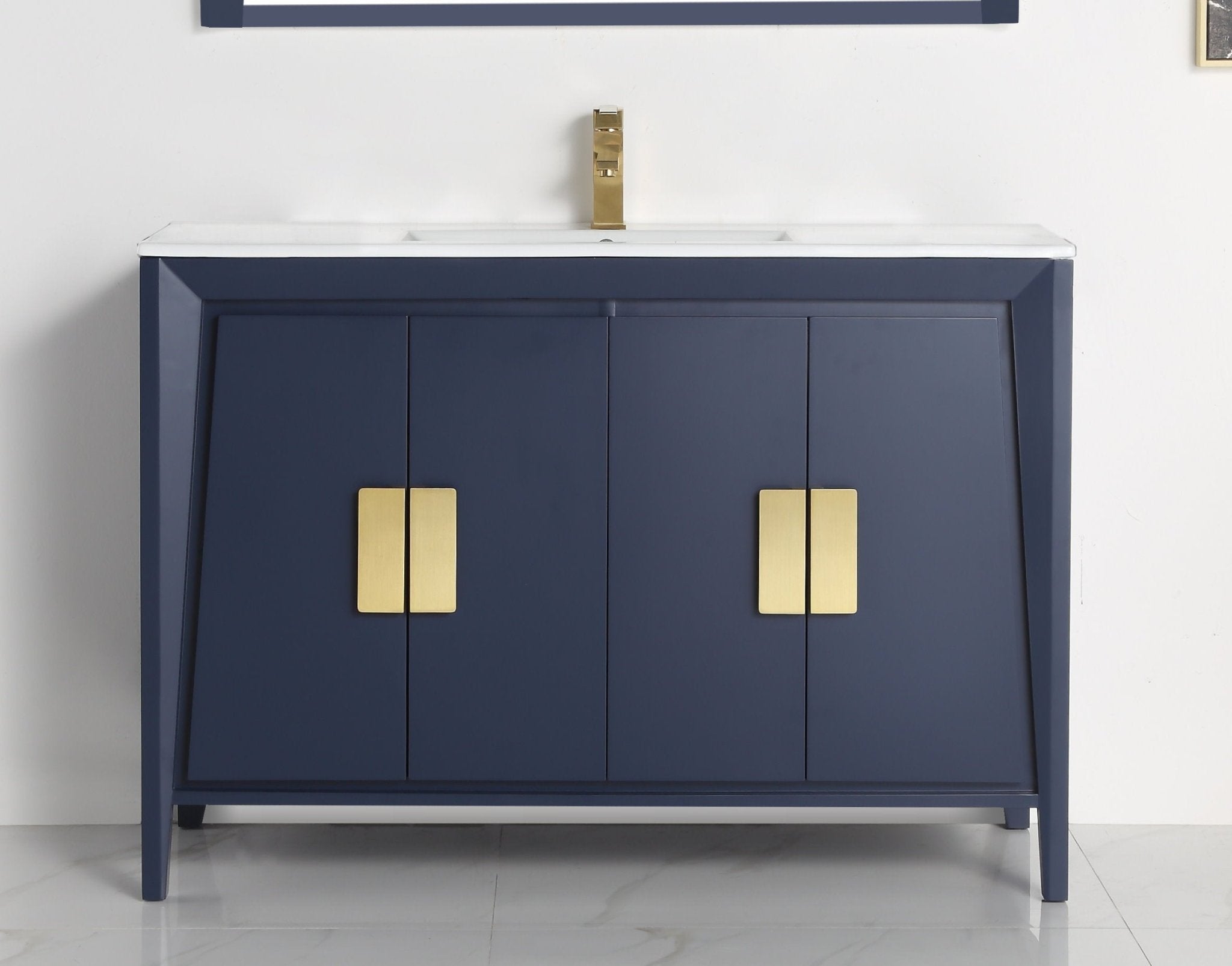 ヴァン テ キャロント 48 Inch Larvotto Navy Blue Color Modern Bathroom Sink Vanity