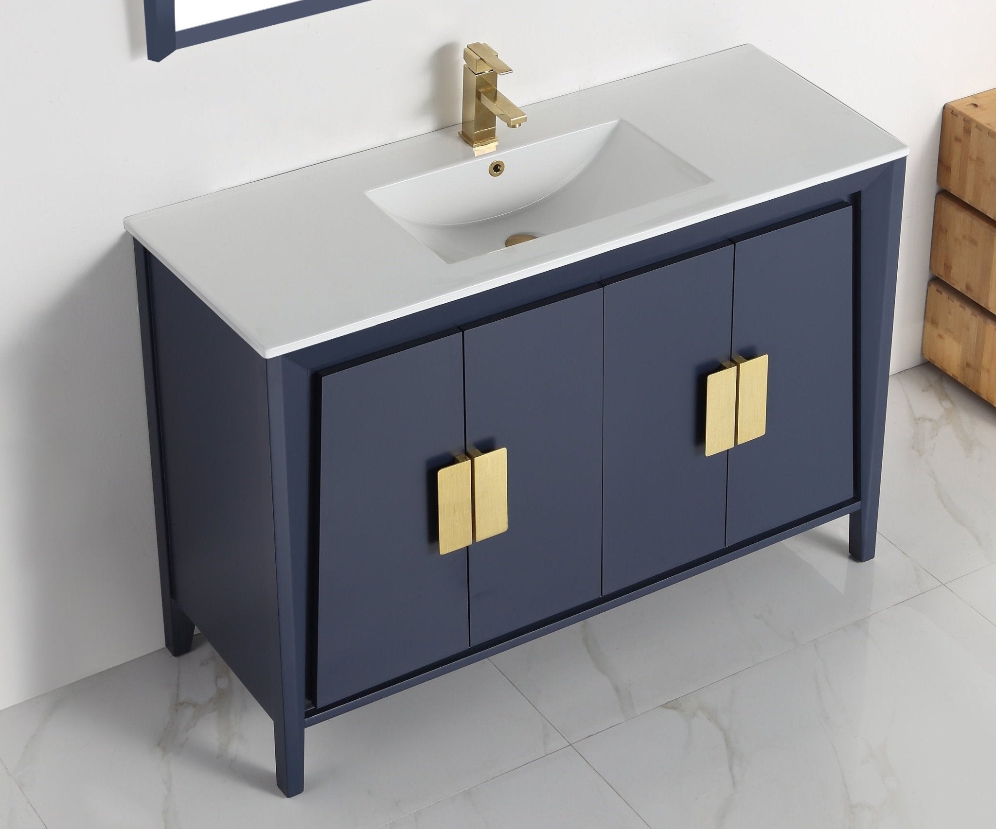『Ral SWING NAVY XL』 48 Inch Larvotto Navy Blue Color Modern Bathroom Sink Vanity