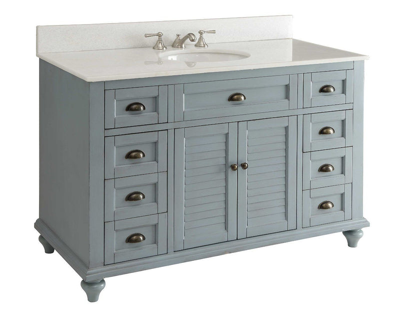 49" Vintage Blue Cottage Glennville Bathroom Sink Vanity - GD-28328BU-BS   (Blue) - Chans Furniture - 2