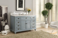 49" Vintage Blue Cottage Glennville Bathroom Sink Vanity - GD-28328BU-BS   (Blue) - Chans Furniture - 5