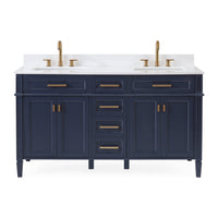 60 Inch Tennant Brand Durand Modern Navy Blue Double Sink Bathroom Vanity Tennant Brand Bathroom Vanities