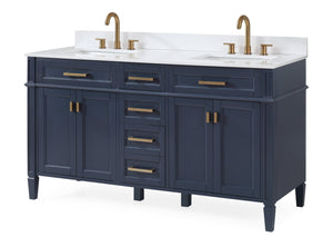 60 Inch Tennant Brand Durand Modern Navy Blue Double Sink Bathroom Vanity Tennant Brand Bathroom Vanities