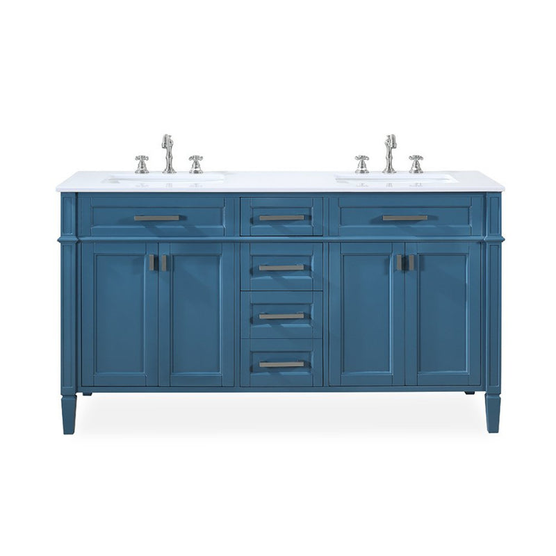 60 Inch Tennant Brand Durand Modern Teal Blue Double Sink Bathroom Vanity Tennant Brand Bathroom Vanities