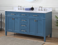 60 Inch Tennant Brand Durand Modern Teal Blue Double Sink Bathroom Vanity Tennant Brand Bathroom Vanities