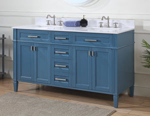 60 Inch Tennant Brand Durand Modern Teal Blue Double Sink Bathroom Vanity Tennant Brand Bathroom Vanities