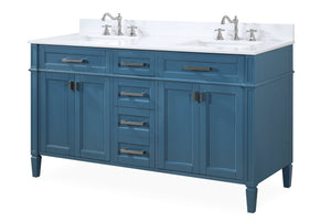 60 Inch Tennant Brand Durand Modern Teal Blue Double Sink Bathroom Vanity Tennant Brand Bathroom Vanities