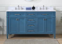 60 Inch Tennant Brand Durand Modern Teal Blue Double Sink Bathroom Vanity Tennant Brand Bathroom Vanities