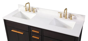 60 Inch Tennant Brand Modern Style Wenge Color Beatrice Double Sink Bathroom Vanity - Tennant Brand
